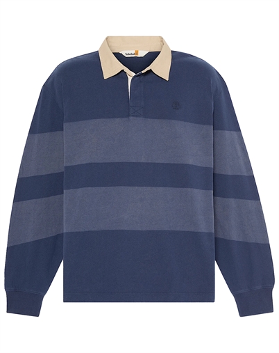 Timberland - Long-Sleeve Striped Rugby Polo - Peacoat